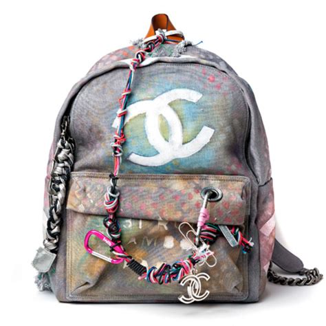 chanel plastic backpack|authentic Chanel graffiti backpack.